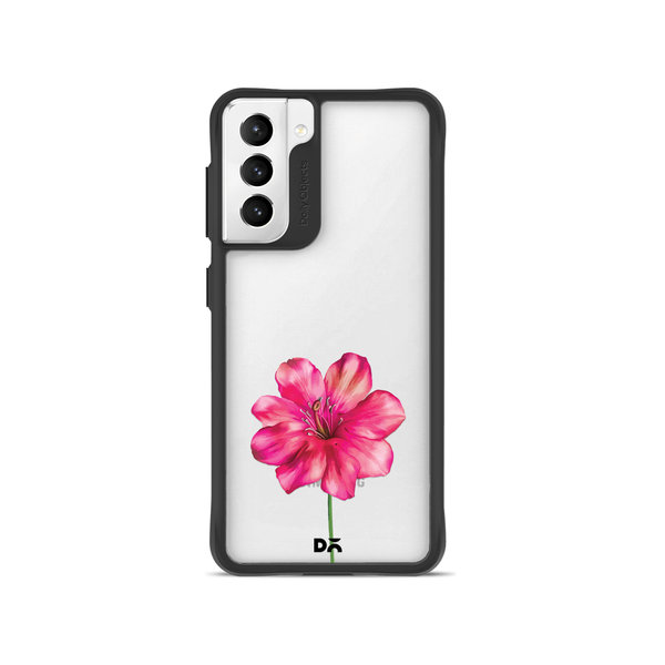 

DailyObjects Clear Painted Hibiscus Black Hybrid Clear Case Cover For Samsung Galaxy S21 Plus