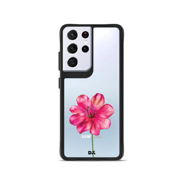 

DailyObjects Clear Painted Hibiscus Black Hybrid Clear Case Cover For Samsung Galaxy S21 Ultra