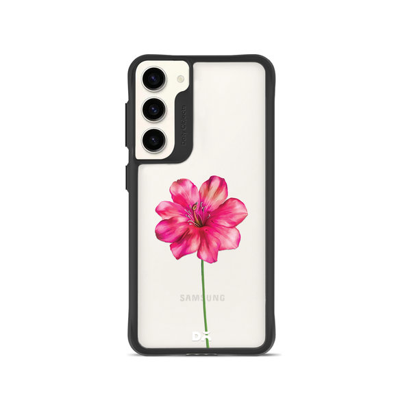 

DailyObjects Clear Painted Hibiscus Black Hybrid Clear Case Cover For Samsung Galaxy S23 Plus