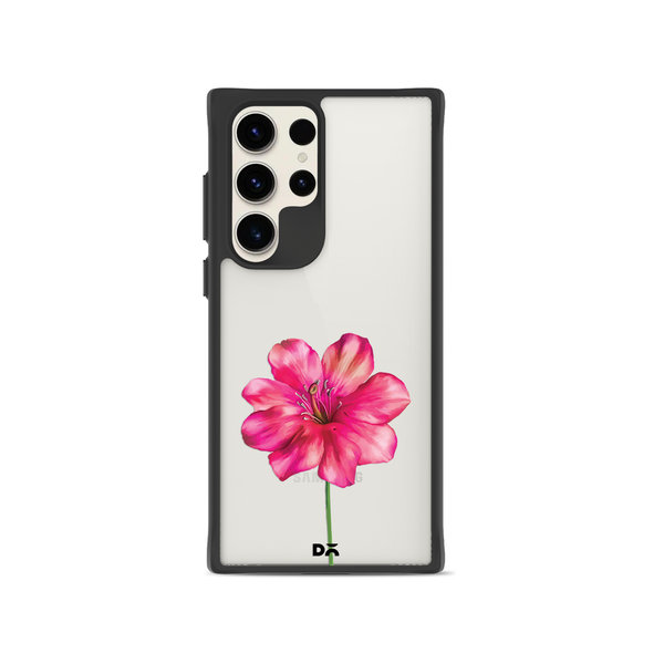 

DailyObjects Clear Painted Hibiscus Black Hybrid Clear Case Cover For Samsung Galaxy S23 Ultra
