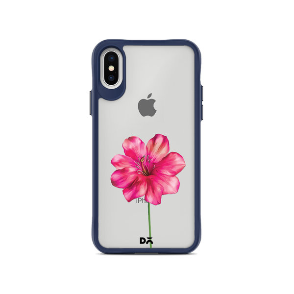 

DailyObjects Clear Painted Hibiscus Blue Hybrid Clear Case Cover For iPhone XS