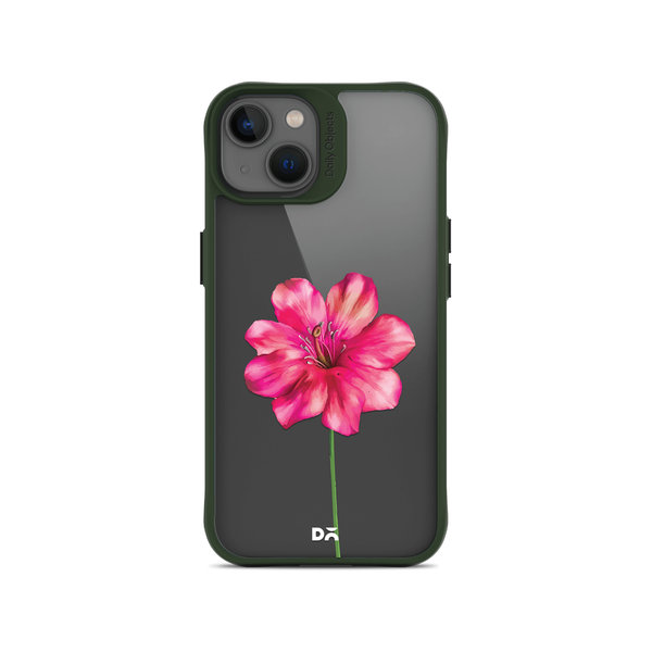 

DailyObjects Clear Painted Hibiscus Green Hybrid Clear Case Cover For iPhone 13 Mini