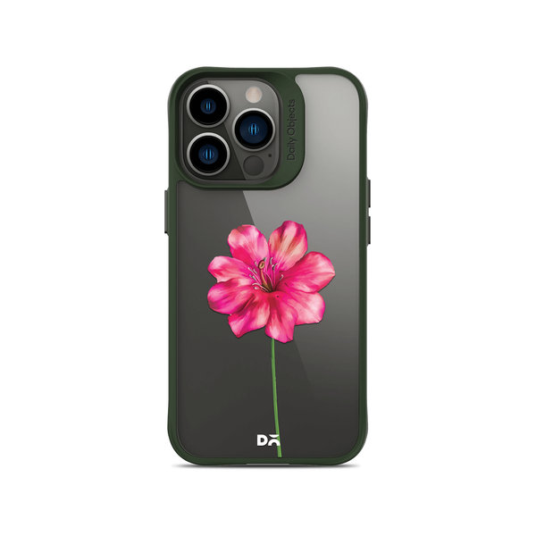 

DailyObjects Clear Painted Hibiscus Green Hybrid Clear Case Cover For iPhone 13 Pro Max