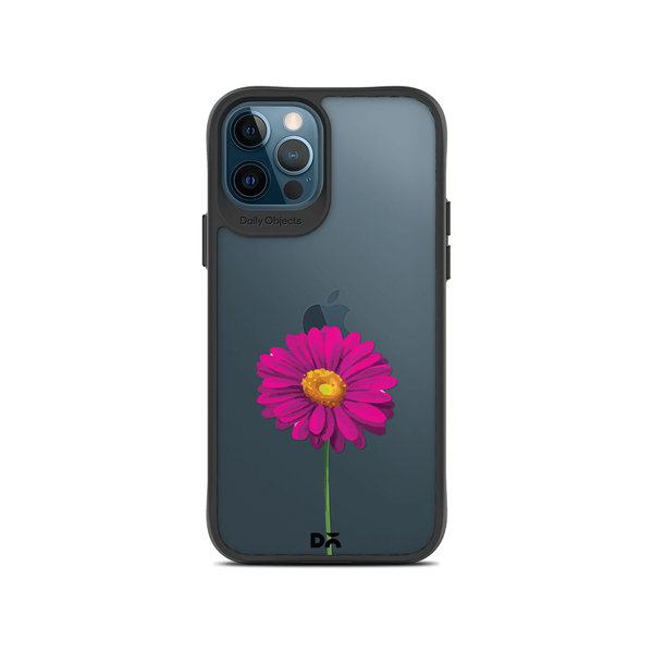 

DailyObjects Clear Painted Purple Flower Black Hybrid Clear Case Cover For iPhone 12 Pro