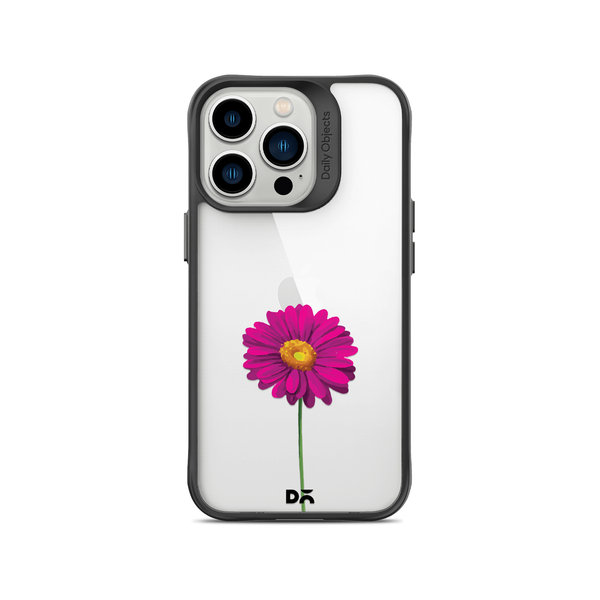 

DailyObjects Clear Painted Purple Flower Black Hybrid Clear Case Cover For iPhone 14 Pro Max