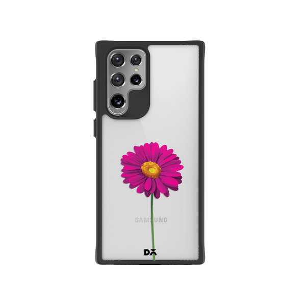 

DailyObjects Clear Painted Purple Flower Black Hybrid Clear Case Cover For Samsung Galaxy S22 Ultra