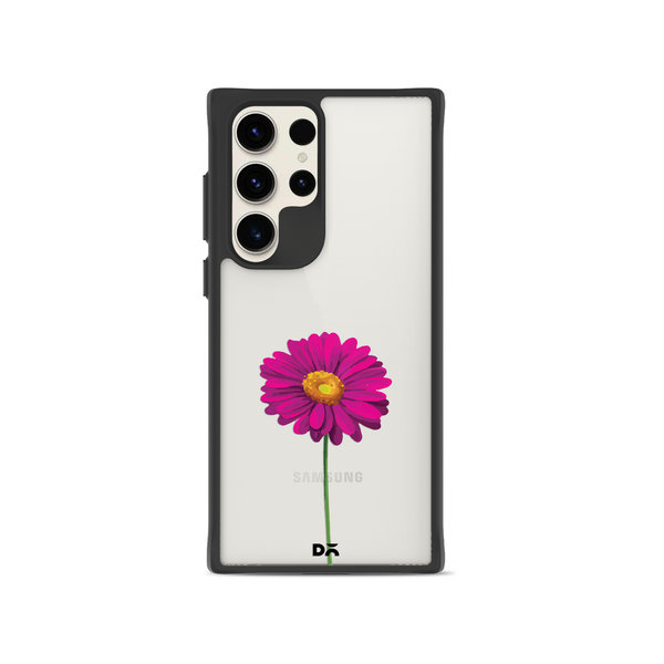 

DailyObjects Clear Painted Purple Flower Black Hybrid Clear Case Cover For Samsung Galaxy S23 Ultra