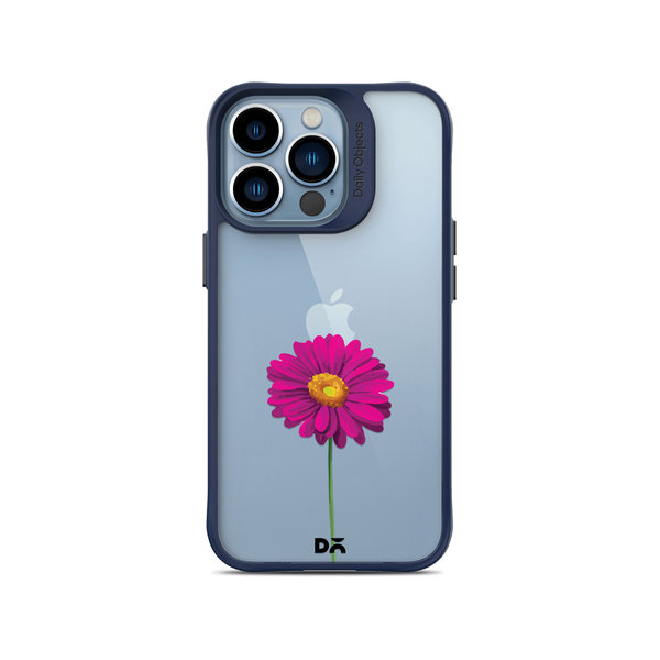

DailyObjects Clear Painted Purple Flower Blue Hybrid Clear Case Cover For iPhone 13 Pro Max