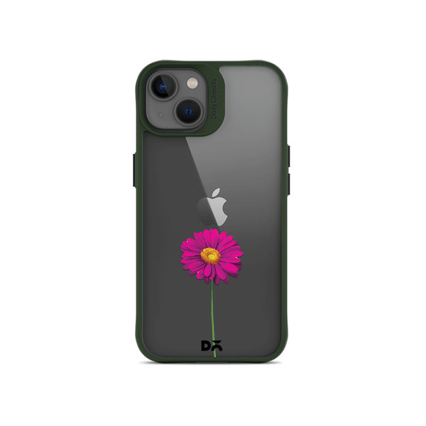 

DailyObjects Clear Painted Purple Flower Green Hybrid Clear Case Cover For iPhone 13 Mini