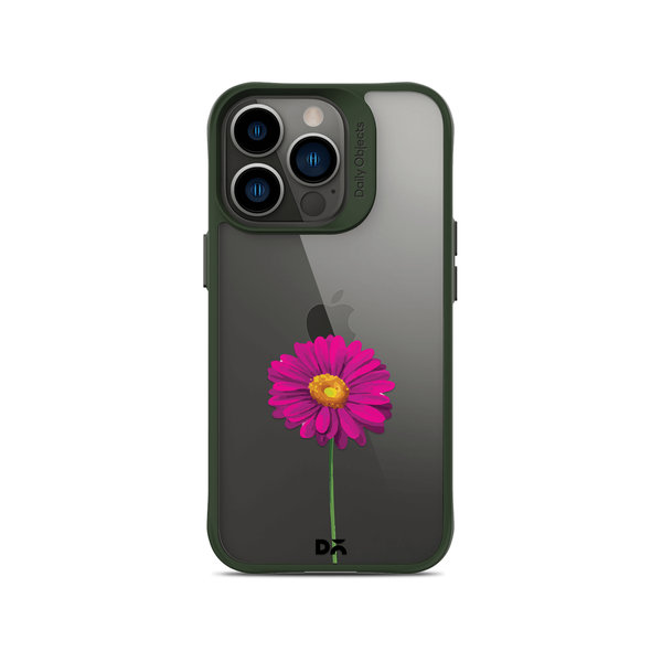 

DailyObjects Clear Painted Purple Flower Green Hybrid Clear Case Cover For iPhone 13 Pro Max