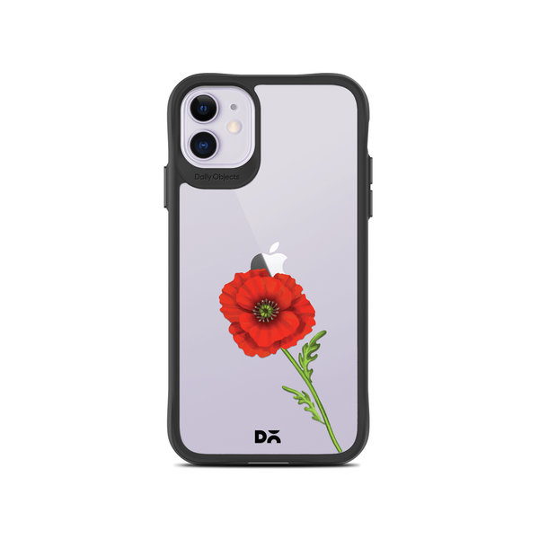 

DailyObjects Clear Painted Red Flower Black Hybrid Clear Case Cover For iPhone 11