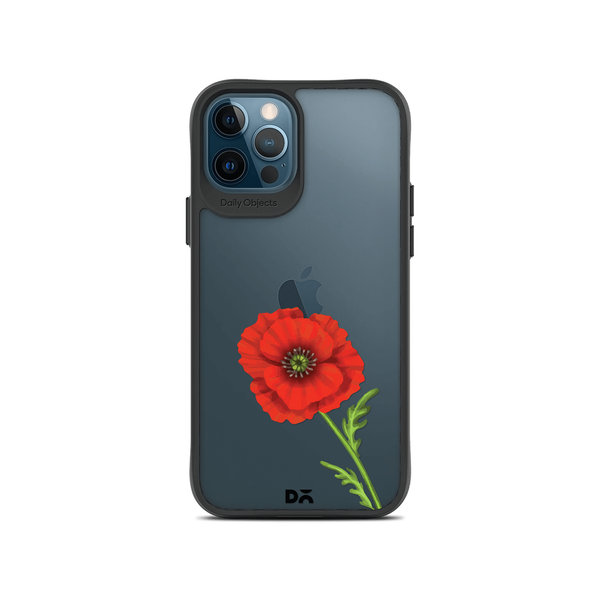 

DailyObjects Clear Painted Red Flower Black Hybrid Clear Case Cover For iPhone 12 Pro Max