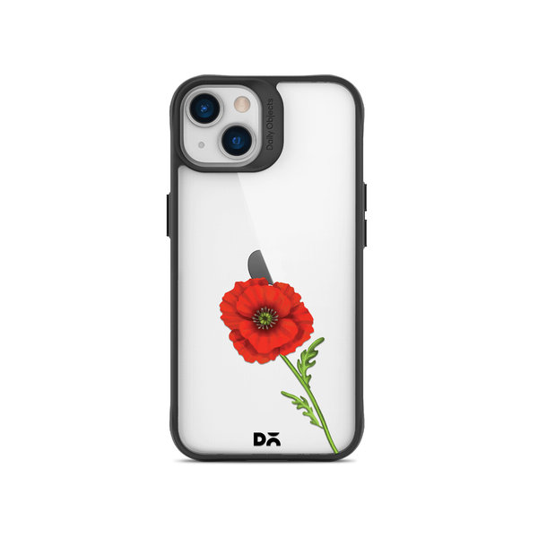 

DailyObjects Clear Painted Red Flower Black Hybrid Clear Case Cover For iPhone 13 Mini