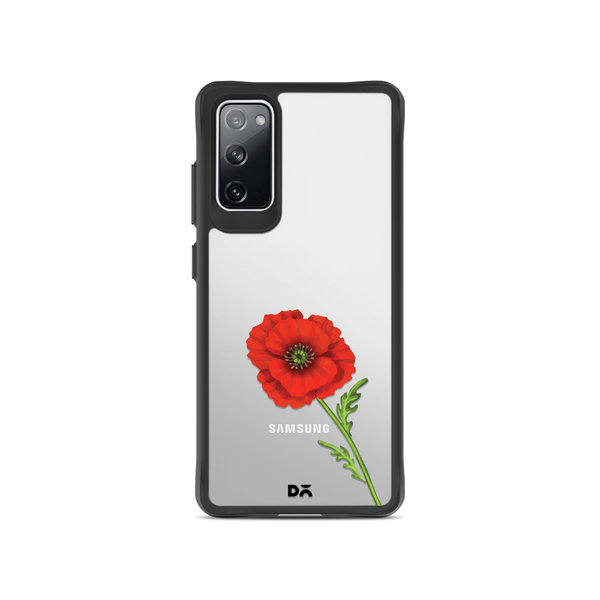 

DailyObjects Clear Painted Red Flower Black Hybrid Clear Case Cover For Samsung Galaxy S20 FE