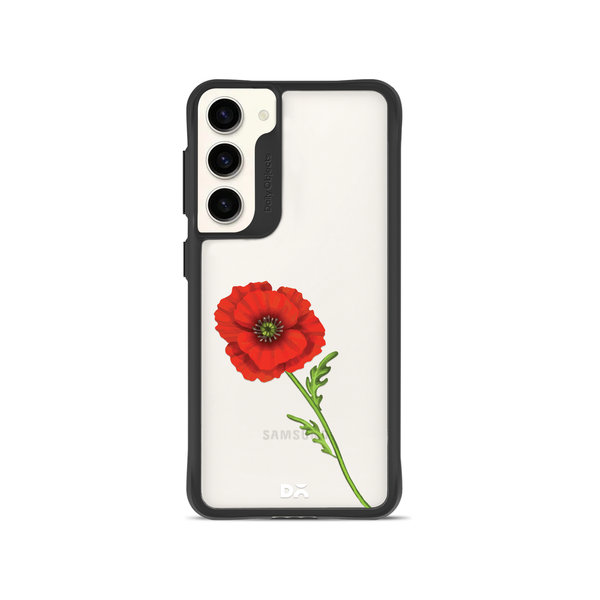 

DailyObjects Clear Painted Red Flower Black Hybrid Clear Case Cover For Samsung Galaxy S23 Plus