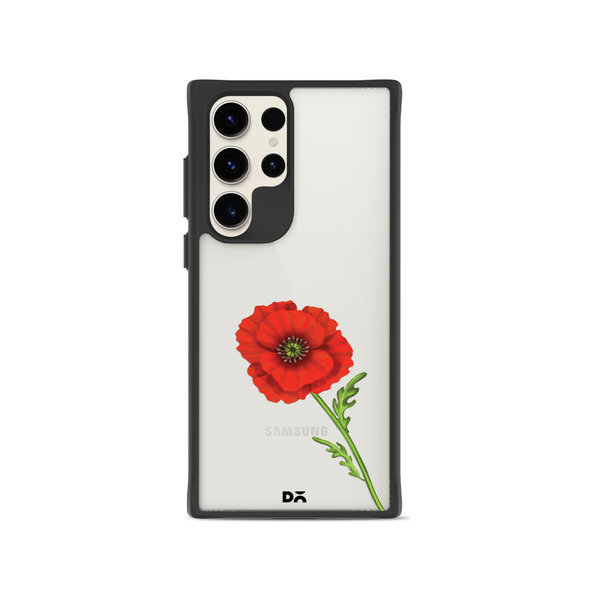 

DailyObjects Clear Painted Red Flower Black Hybrid Clear Case Cover For Samsung Galaxy S23 Ultra