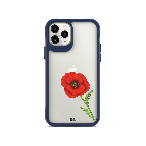 

DailyObjects Clear Painted Red Flower Blue Hybrid Clear Case Cover For iPhone 11 Pro