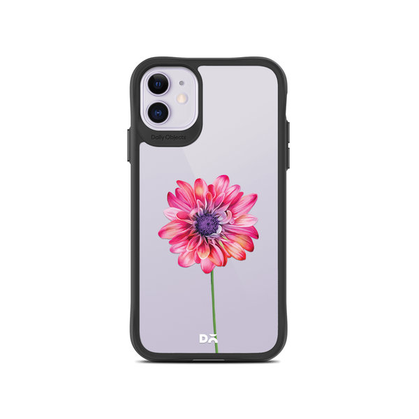 

DailyObjects Clear Pink & Purple Painted Flower Black Hybrid Clear Case Cover For iPhone 11