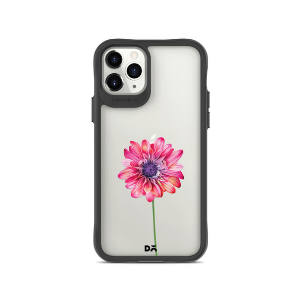 

DailyObjects Clear Pink & Purple Painted Flower Black Hybrid Clear Case Cover For iPhone 11 Pro