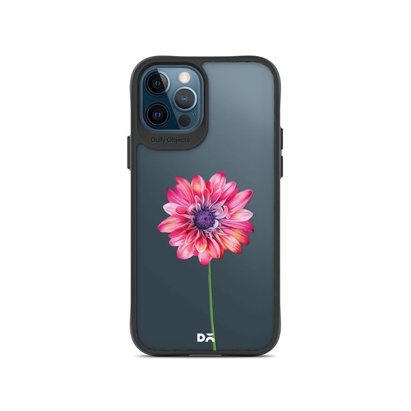 

DailyObjects Clear Pink & Purple Painted Flower Black Hybrid Clear Case Cover For iPhone 12 Pro