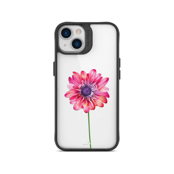 

DailyObjects Clear Pink & Purple Painted Flower Black Hybrid Clear Case Cover For iPhone 13