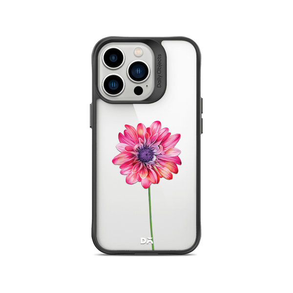 

DailyObjects Clear Pink & Purple Painted Flower Black Hybrid Clear Case Cover For iPhone 13 Pro Max