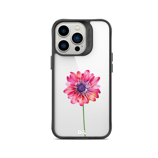 

DailyObjects Clear Pink & Purple Painted Flower Black Hybrid Clear Case Cover For iPhone 15 Pro Max