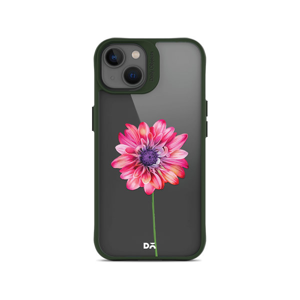 

DailyObjects Clear Pink & Purple Painted Flower Green Hybrid Clear Case Cover For iPhone 13 Mini