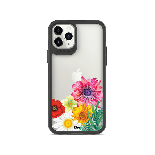 

DailyObjects Clear Pink & Yellow Flowers Black Hybrid Clear Case Cover For iPhone 11 Pro