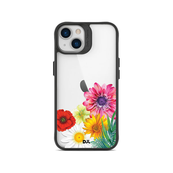 

DailyObjects Clear Pink & Yellow Flowers Black Hybrid Clear Case Cover For iPhone 13 Mini