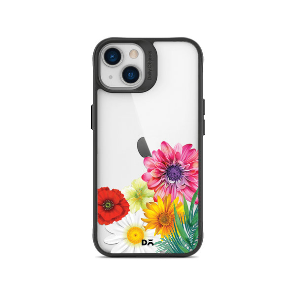 

DailyObjects Clear Pink & Yellow Flowers Black Hybrid Clear Case Cover For iPhone 14 Plus