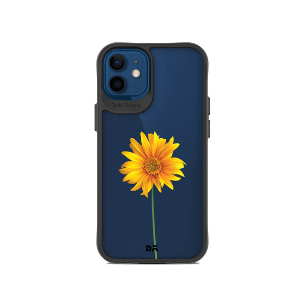 

DailyObjects Clear Sunflower Black Hybrid Clear Case Cover For iPhone 12