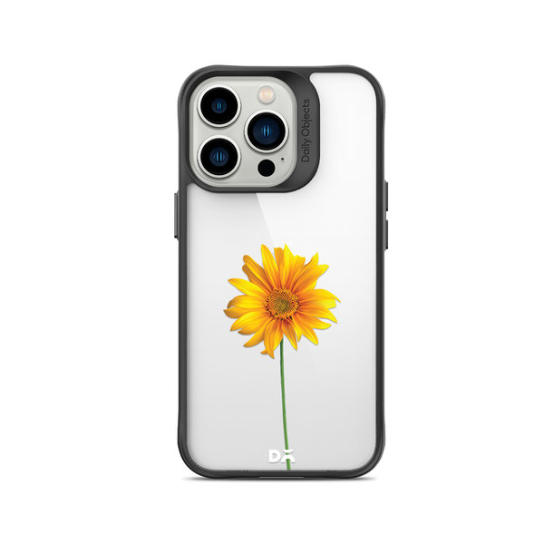

DailyObjects Clear Sunflower Black Hybrid Clear Case Cover For iPhone 15 Pro Max