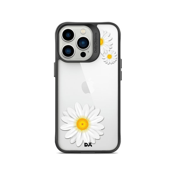 

DailyObjects Clear Three White Daisies Black Hybrid Clear Case Cover For iPhone 14 Pro