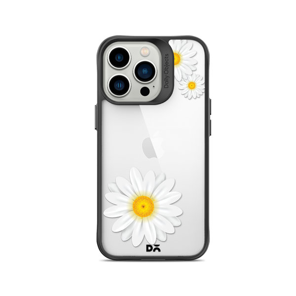 

DailyObjects Clear Three White Daisies Black Hybrid Clear Case Cover For iPhone 15 Pro Max