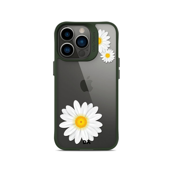 

DailyObjects Clear Three White Daisies Green Hybrid Clear Case Cover For iPhone 13 Pro Max