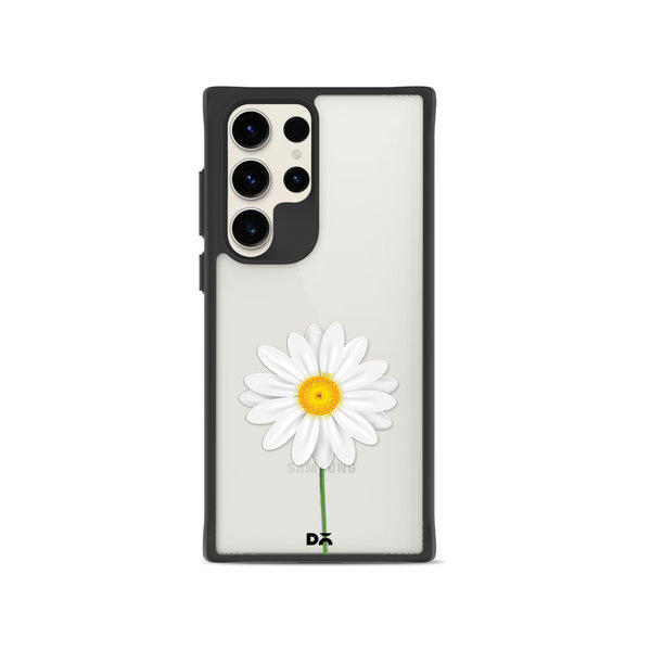 

DailyObjects Clear White Daisy Black Hybrid Clear Case Cover For Samsung Galaxy S23 Ultra