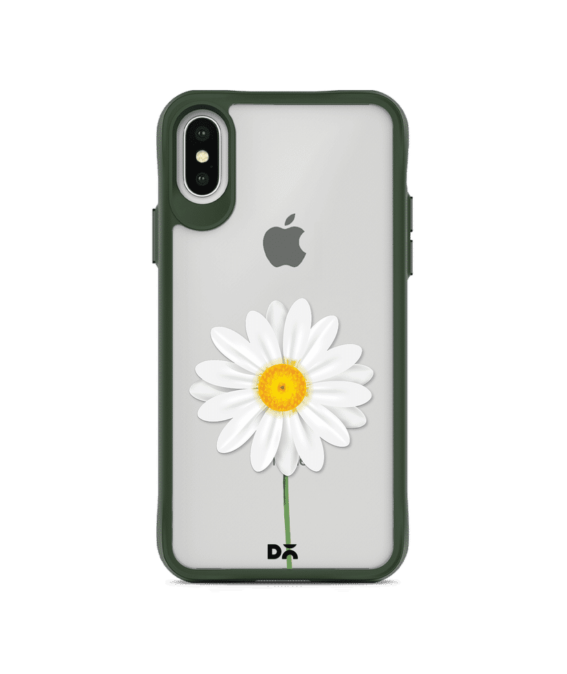 DailyObjects Clear White Daisy Green Hybrid Clear Case Cover For