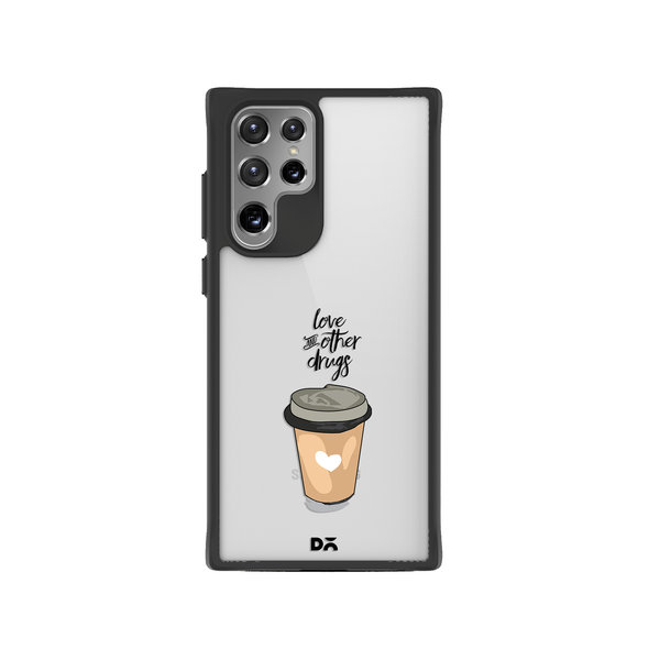

DailyObjects Coffee Is Love Black Hybrid Clear Case Cover For Samsung Galaxy S22 Ultra