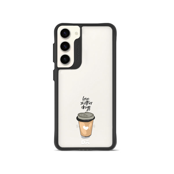 

DailyObjects Coffee Is Love Black Hybrid Clear Case Cover For Samsung Galaxy S23 Plus