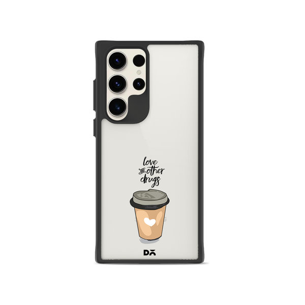 

DailyObjects Coffee Is Love Black Hybrid Clear Case Cover For Samsung Galaxy S23 Ultra