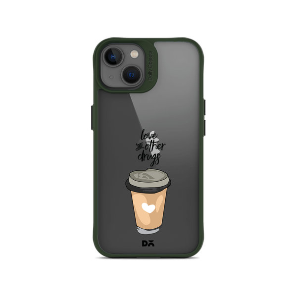 

DailyObjects Coffee Is Love Green Hybrid Clear Case Cover For iPhone 13 Mini