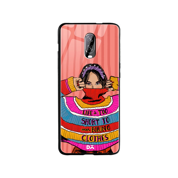

DailyObjects Colourblock Jumper Glass Case Cover For OnePlus 7