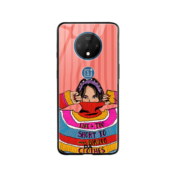 

DailyObjects Colourblock Jumper Glass Case Cover For OnePlus 7T