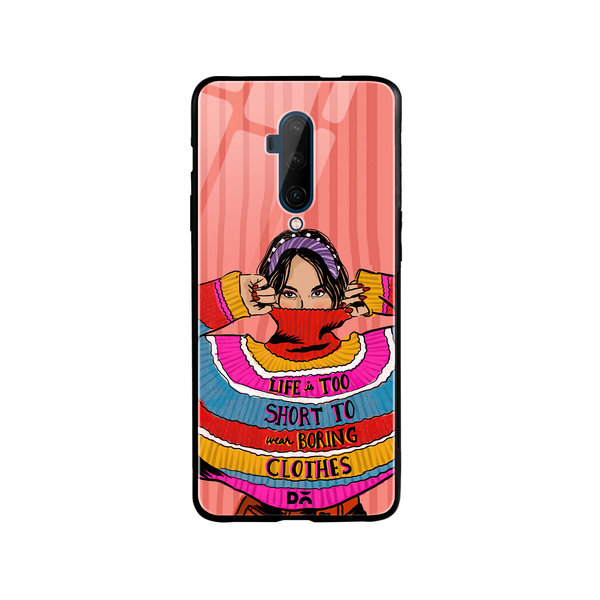 DailyObjects Colourblock Jumper Glass Case Cover For OnePlus 7T Pro