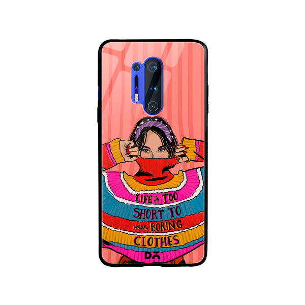 

DailyObjects Colourblock Jumper Glass Case Cover For OnePlus 8 Pro