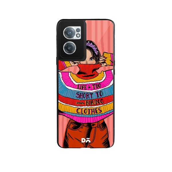 

DailyObjects Colourblock Jumper Glass Case Cover For OnePlus Nord CE 2