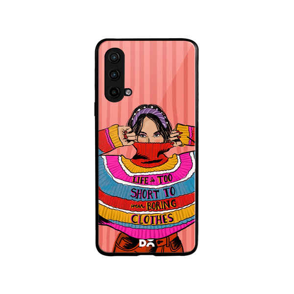 

DailyObjects Colourblock Jumper Glass Case Cover For OnePlus Nord CE