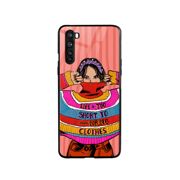

DailyObjects Colourblock Jumper Glass Case Cover For OnePlus Nord
