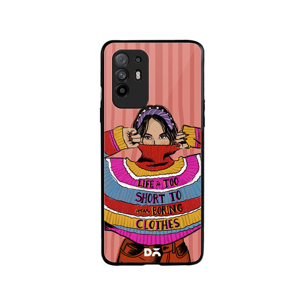 

DailyObjects Colourblock Jumper Glass Case Cover For Oppo F19 Pro Plus